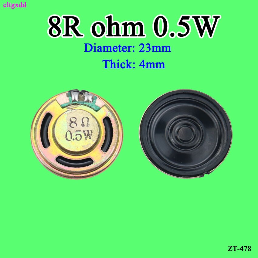 1 stücke Neue Ultra-dünne Mini lautsprecher 8 Ohm 0,5 Watt 0,5 W 8R lautsprecher Durchmesser 10 15 20 23 26 30 32 40 50 mm 4CM dicke 6 4 3MM: 23x4mm