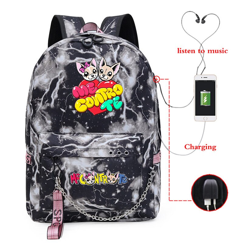 Cool Backpack Harajuku School Bags Girls College Students Laptop USB Charging Backpack Casual Travel Rucksack