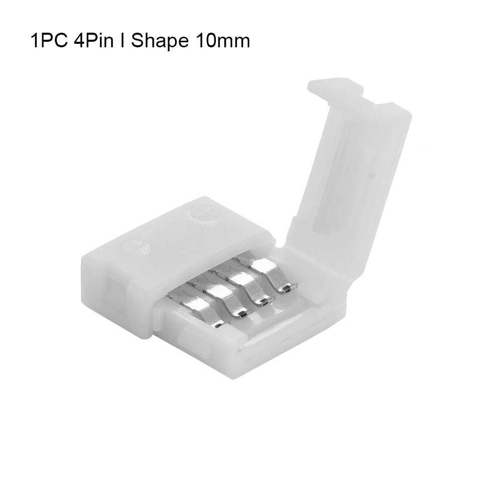 10Mm 4Pin Led Strip Connector Pcb Hoek Solderless Clip-On Koppeling Gratis Lassen Verlichting Onderdelen Accessoires Voor 3528 5050: 4Pin I Shape 10mm