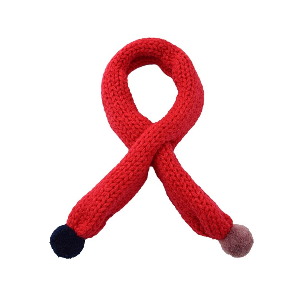 Écharpe d&#39;hiver en laine tricotée pour enfants, écharpe de couleur Pure, bavoir assorti pour bébé, garçons et filles: 4