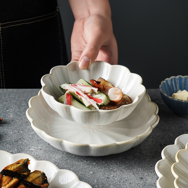 1 Pc Japanse Servies Keramische Wit Blauw Diner Plaat Serveren Gerechten Rijst Ramekin Saus Kom Magnetron Veilig