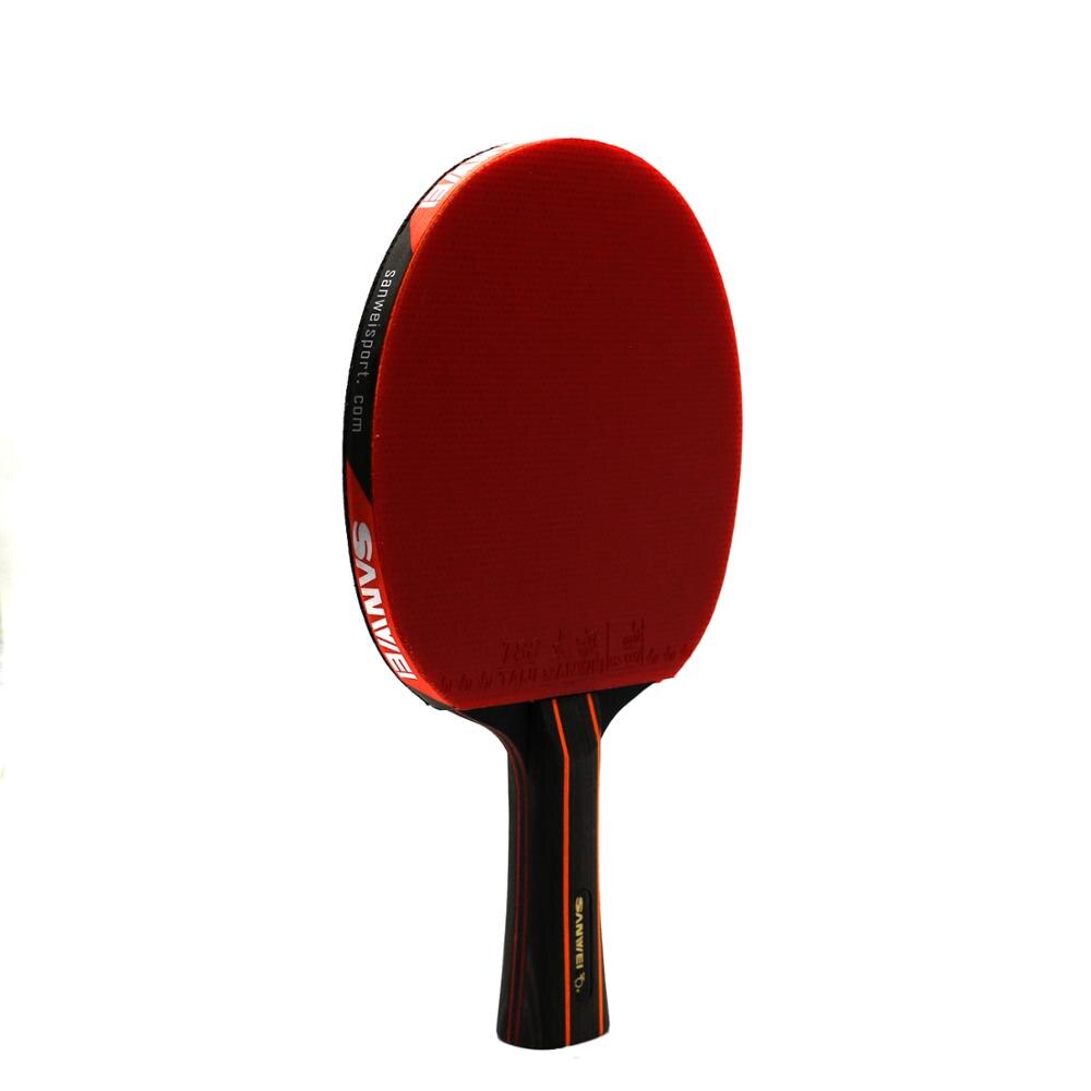 Sanwei Star Level Table Tennis Racket With Double Face Pimples In Rubber ITTF Approved Ping Pong Bats: 6 star FL handle