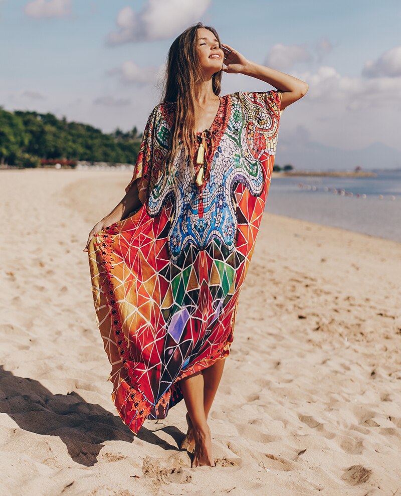 Plus size Beach Cover up Sarong Robe de plage Quick drying Swim cover up Bikini Cover up Pareo Beachwear Sexy Long