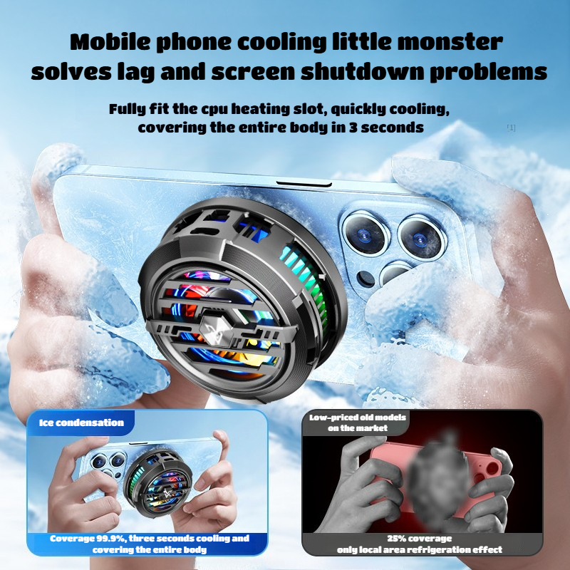 F27 Mobile Phone Cooler 15W Powerful Cool Heat Dissipation Magnetic Back-clip 2 in 1 Icing Silent Semiconductor Cooling Radiator