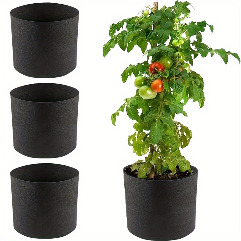4 planteposer, planteposer for planter, planteposer for trær, planteposer for blomster, ikke-vevde plantebeholdere for dyrking av blomster