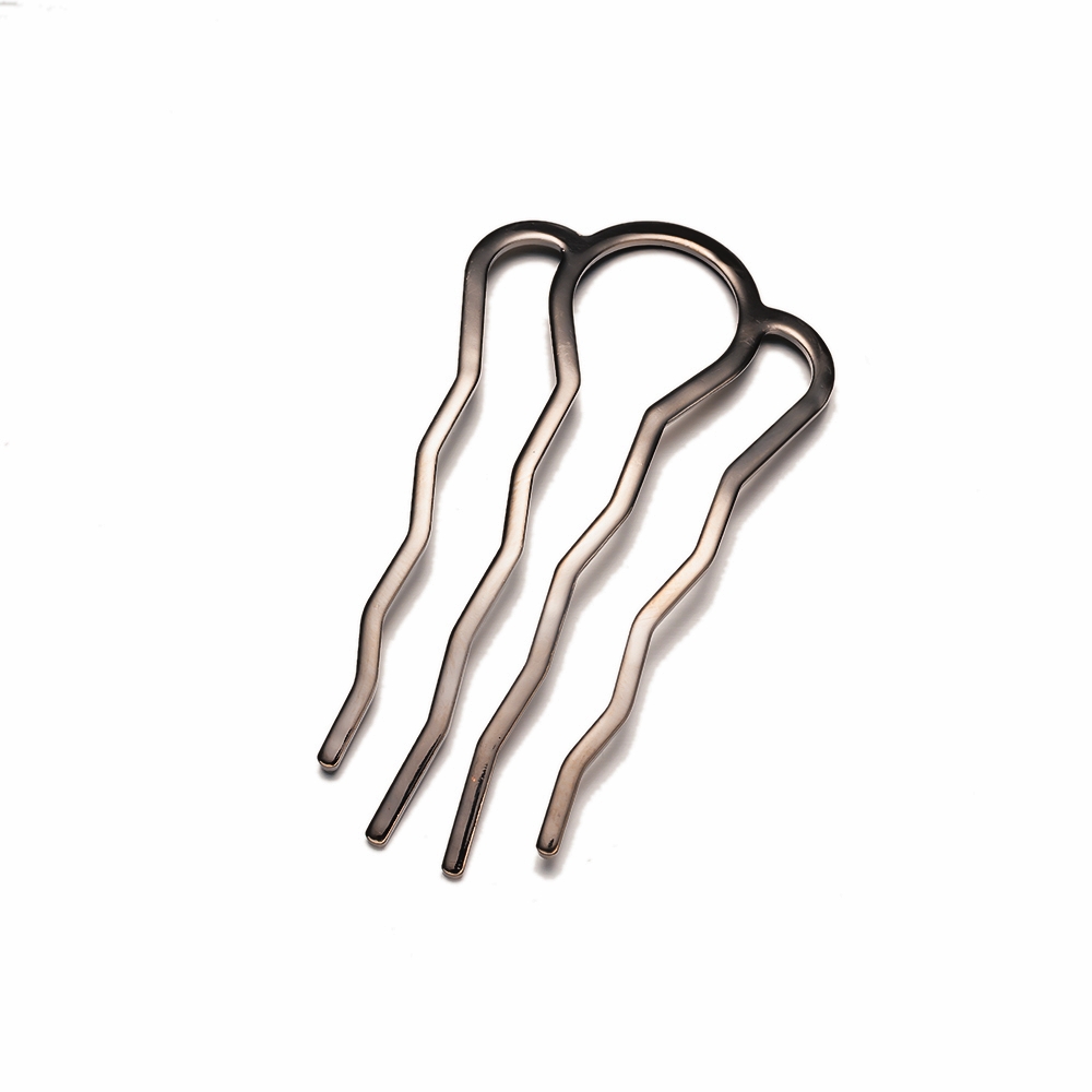 Horquilla de pelo en forma de U para mujer, 5 piezas, peine lateral, 4 dientes, horquillas para moño, herramienta de peinado, accesorios para hacer joyas: XS / green