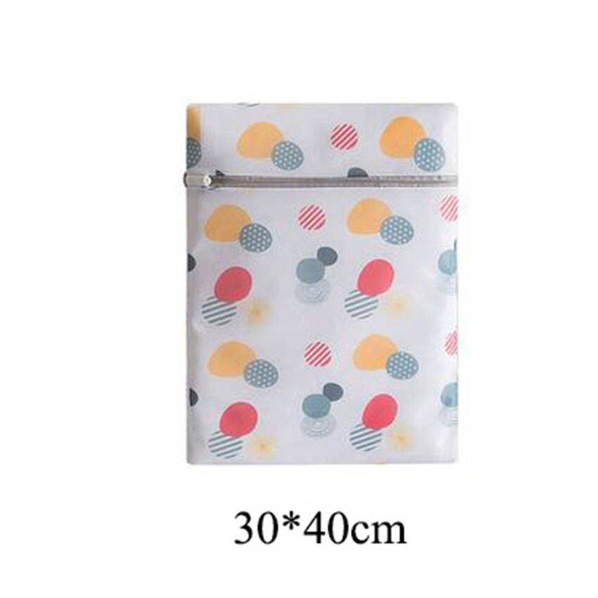 1PC Folding Washing Machine Laundry Bag Zipper Washing Mesh Bags Household Cleaning Bra Socks Underwear Clothes Laundry Pockets: 30x40cm