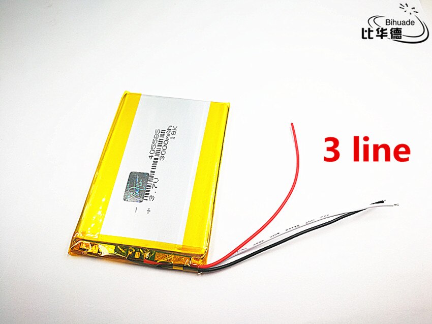 3 line Good Qulity 3.7V,3000mAH 405585 Polymer lithium ion / Li-ion battery for tablet pc BANK,GPS,mp3,mp4