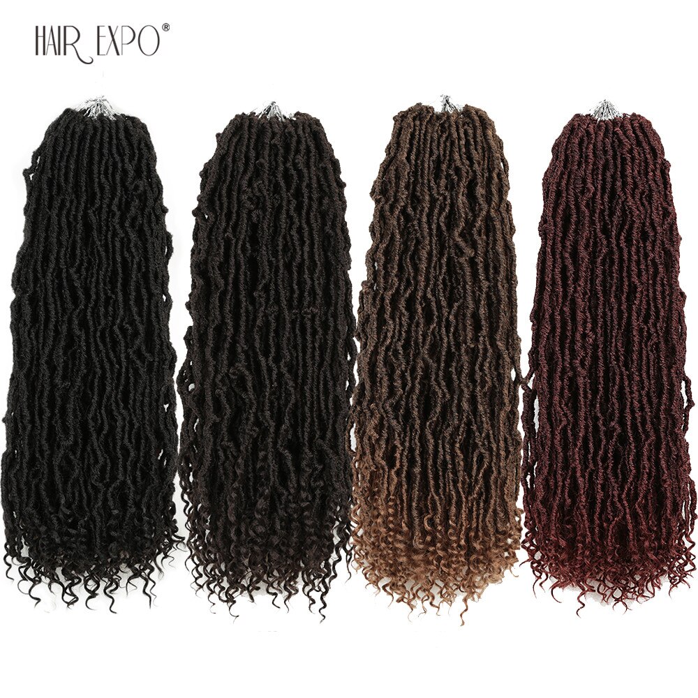 Dea da 20 pollici Faux Locs capelli all'uncinetto Nu Locs estensioni dei capelli intrecciate Ombre sintetiche parrucca di moda per capelli da donna Expo City
