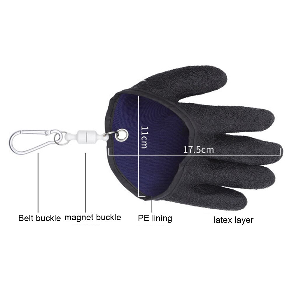 Ich bin freien Nicht-Unterhose Angeln Handschuhe Volle Finger Fangen Fisch Verknüpfungen/Rechts Hand Magnetische Haken Angeln Handschuhe werkzeuge
