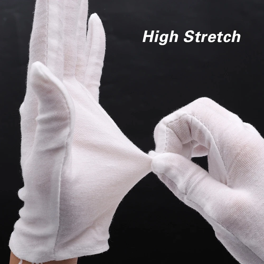 Guantes de trabajo de algodón blanco para manos secas, película de manipulación, guantes de SPA, guantes ceremoniales de alto estiramiento, herramientas de limpieza del hogar