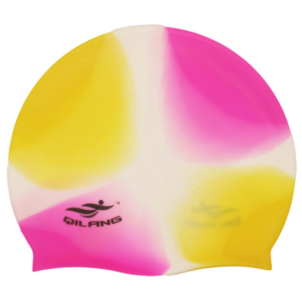 Gorro de natación de goma de silicona impermeable para niños y adultos, gorros de natación, accesorios de natación, gorro de protección para orejas largas: No.02