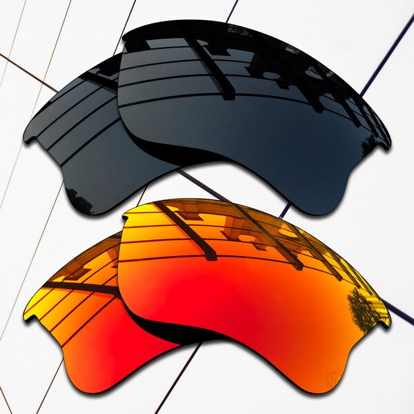 Eos polariserade ersättningslinser för oakley flak jacket xlj solglasögon - olika färger: Svart och eldröd