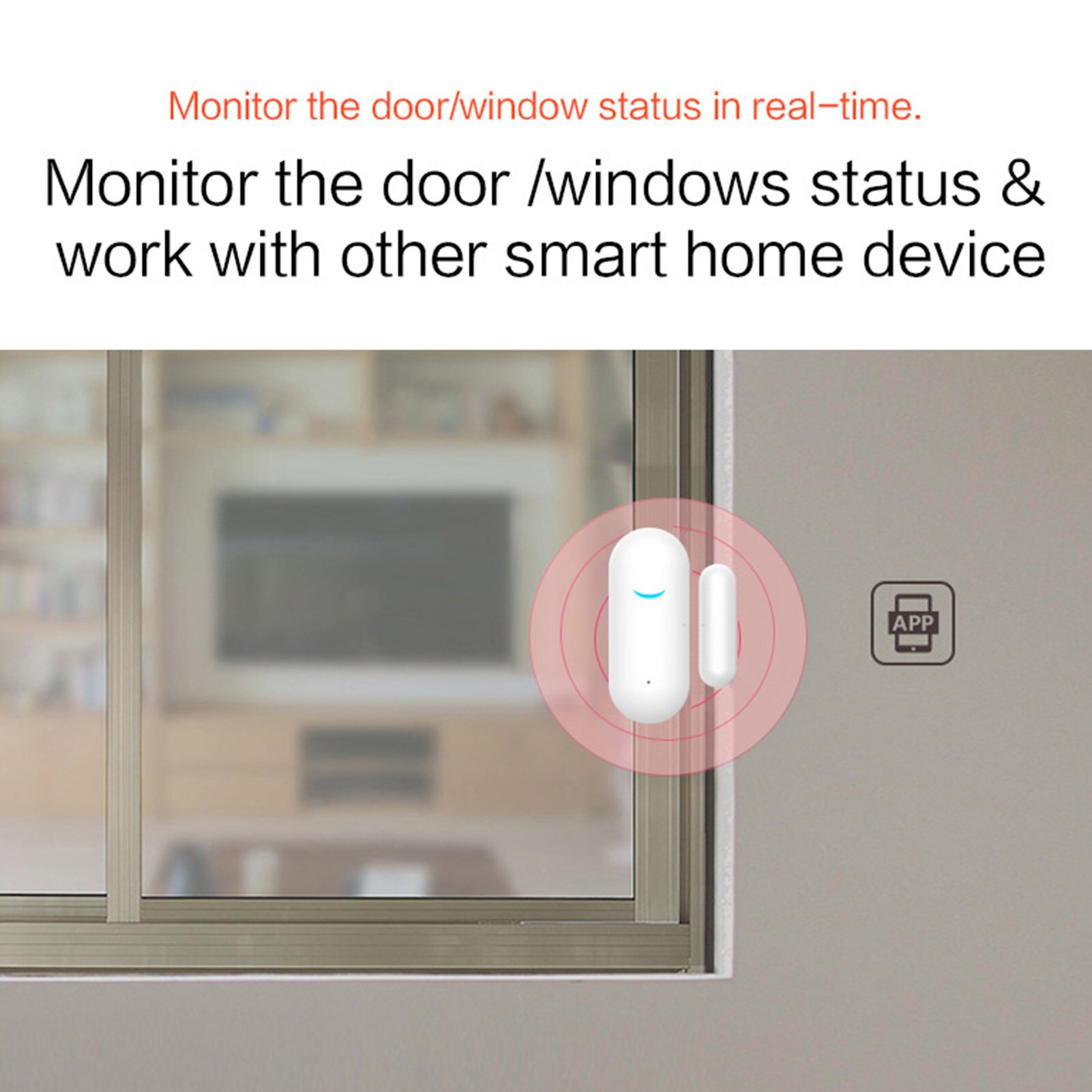 Smart WiFi Door Sensor Tuya Door Open / Closed Wireless Independent Detectors Wifi app Notification Alert Security Alarm