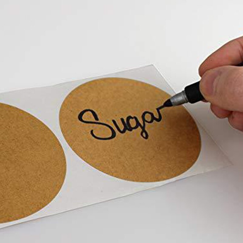 300Pcs Kraft Stickers Paper Labels Blank Christmas for Jar Candle Glass Bottle Office Food Classification Kitchen Sticker