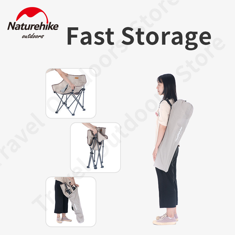 Naturehike Outdoor Ultralight Vouwen Vissen Stoel Camping Draagbare Strand Stoel Stalen Pijp Beugel Lager Gewicht 90Kg Stabiel