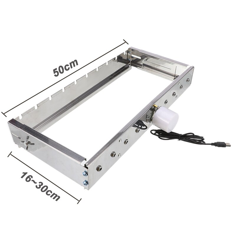 Grille de Barbecue à retournement automatique, avec 10 autocollants de BBQ, largeur réglable, étagère en acier inoxydable, 10 trous, outils de roulement de brochettes