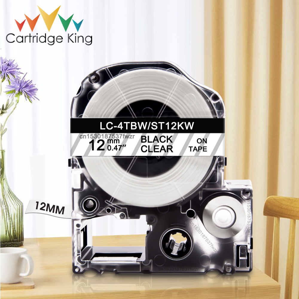 6/9/12mm Replace for Epson Label Tape SS12KW SS9KW SS6KW ST12KW LK-4WBN Compatible for Espon LW-300 LW-400 LW-600P LW-700 Maker: C / 12mm