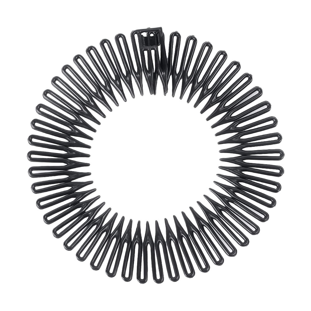 Rhinestone Plastic Full Circle Stretch Diamond Flexible Comb Women Girl Flexible Plastic Circle Teeth Hair Accessories: XXS / GRAY