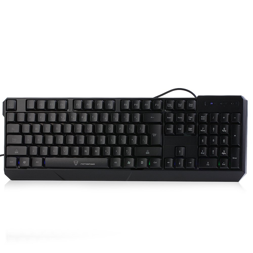 MotoSpeed K70 Wired Gaming Keyboard 7-Color LED Backlight 104 Keys Ergonomic Teclado USB Powered for Desktop Laptop