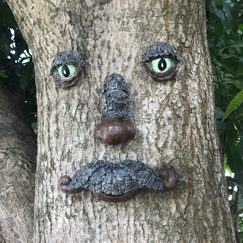 Bits og stykker gammel mand træ hugger have kigger værftet kunst udendørs træ hugger skulptur finurlig træ ansigt haven dekoration