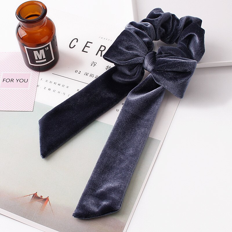Kvinners bånd sløyfe fløyel hår scrunchies hår slips hår tilbehør hestehale holder hår