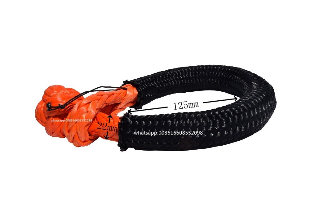 1/2 tums orange atv-vinschschackel, mjuka schacklar ,12mm*125mm sk -75 syntetiska schacklar, uhmwpe bygel för segelbåtar