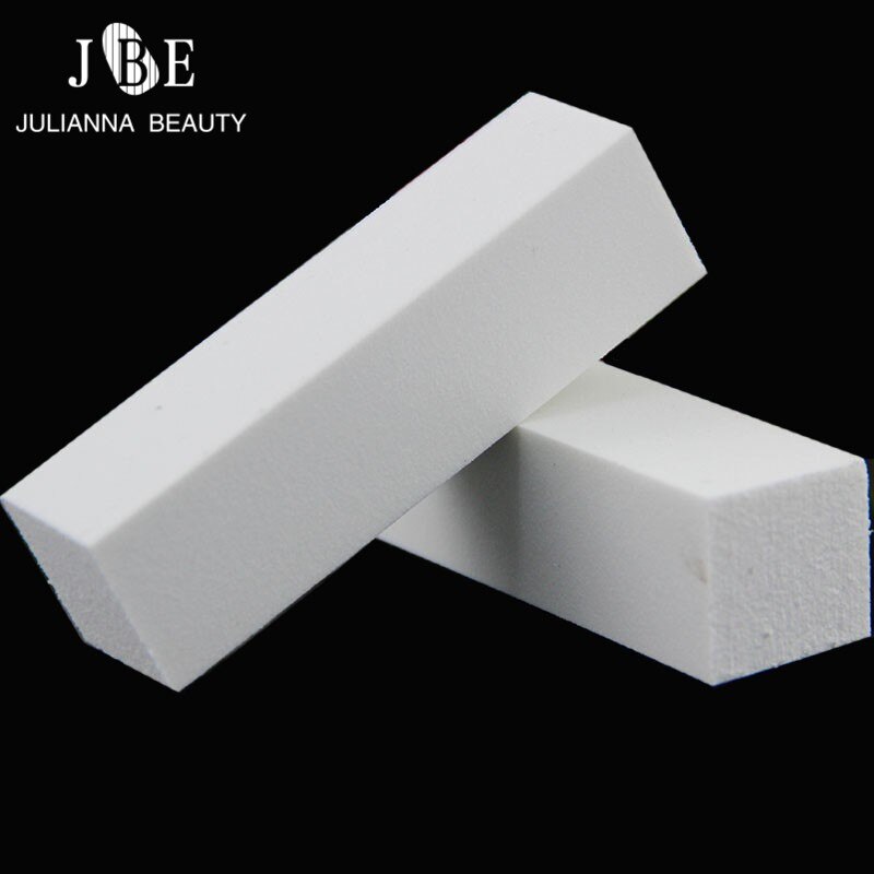 10 stks Hoge Elastische Katoen Nail Block Buffer Nail Art Buffer Schuren Acryl Pedicure Manicure Nail File Buffer Art Tips wit