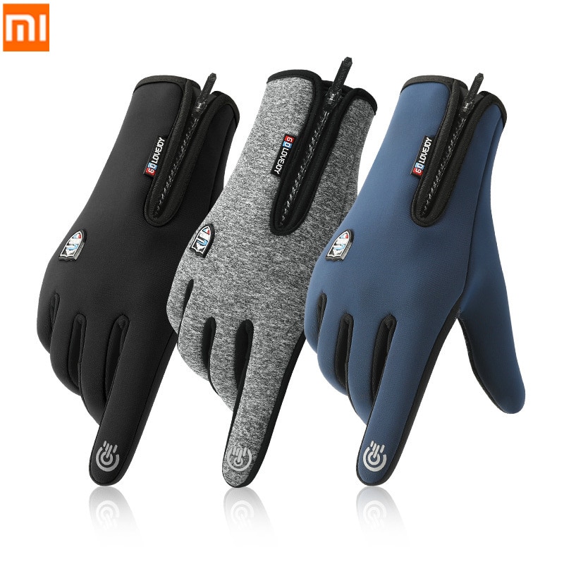 Xiaomi Outdoor Cycling Gloves Winter Warm Fleece Ski Full-finger Gloves Touch Screen Windproof Waterproof Glove for Women Men