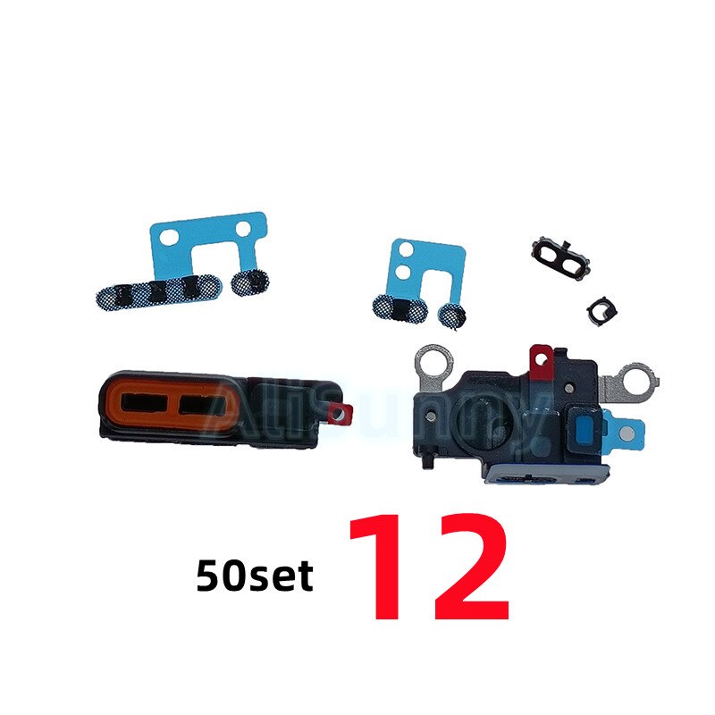 AliSunny 50Set głośnik + Mic Mesh samoprzylepna naklejka na iPhone 6 6S 7 Plus lewa + prawa siatka przeciwkurzowe ucho ekran dotknij klej: 50x for 12