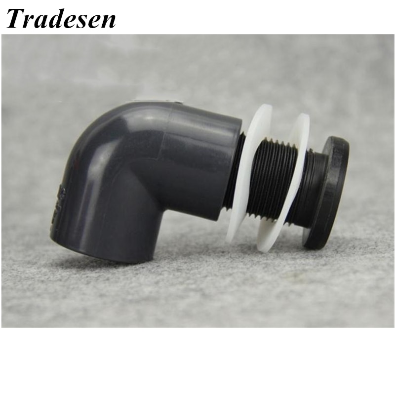 1Pcs Pvc I.D20mm ~ 50Mm Tank Afvoer Joint Aquarium Outlet Gezamenlijke Klem 0-50Mm Dikte Connector Elleboog Afvoer Joint aquarium Adapter