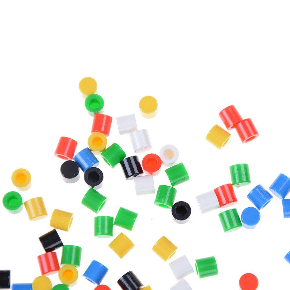 Tactile Button Caps Plastic Cap Hat for 6*6 Tactile Push Button Switch Lid Cover 20pcs/lot Random Color