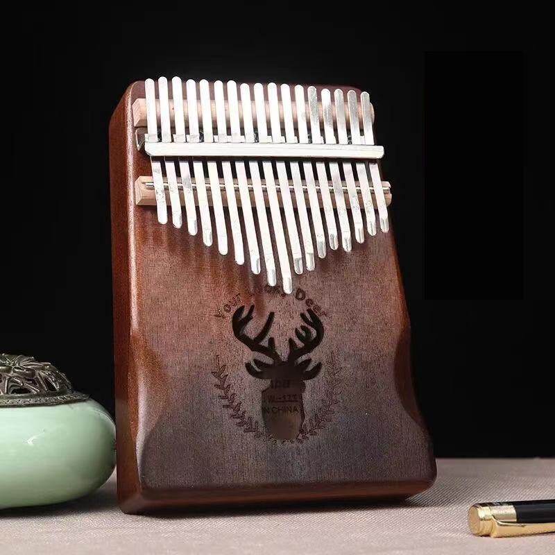 Kalimba-Piano de pulgar de 17 teclas, instrumento Musical de madera de caoba de , cuerpo Mbira, máquina de Teclado de África: Wood Color 1