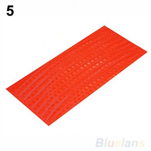 Fiets Auto Accessoires Fiets Reflecterende Sticker Strip Mtb Fietswiel Sticker Fluorescerende Tape Reflector Sticker Fietsen Decor: Oranje