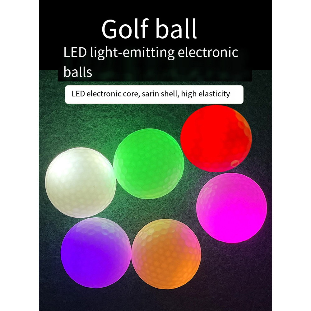 Langlebiger leuchtender Golf führte 3-Lagen-Übungsballglitter lang anhaltende helle Golfbälle leuchten im Dunkeln für Nacht übungen