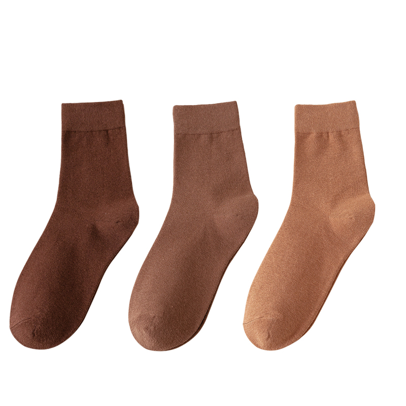 Calcetines Mujer Algodón Color Sólido Otoño Primavera Suave Transpirable: Negro