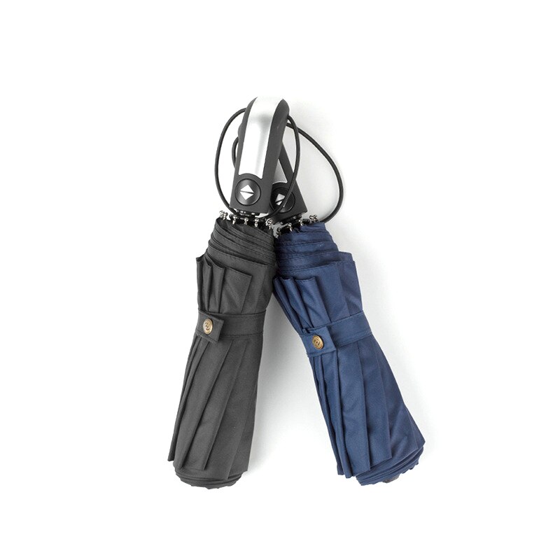 Paraguas plegable de cierre abierto automático, 5 colores, equipo de lluvia, resistente al agua, a prueba de viento, tres paraguas plegable