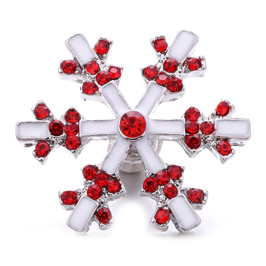 5pcs/lot Christmas Snap Jewelry Crystal Reindeer Bells Snowflake Metal 18mm Snap Buttons Fit Snap Button Bracelet Christmas: 20