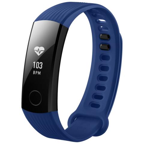 Huawei – bracelet connecté Honor 3, avec écran tactile OLED, moniteur de fréquence cardiaque, 5atm, directe, Message Push, Original: Bleu
