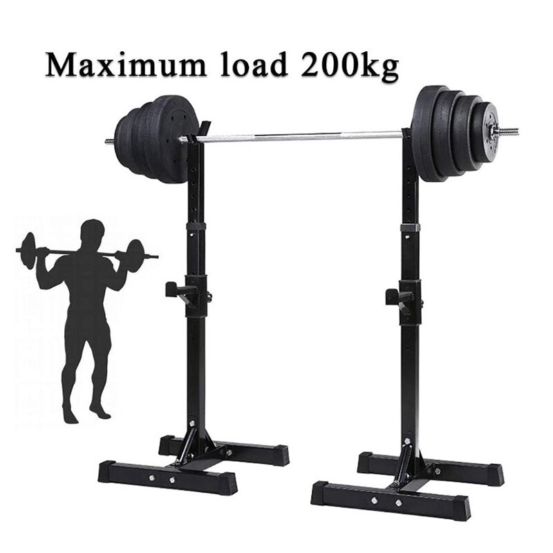 Adjustable Height 105-160cm Multifunctional Barbell Squat Rack Split All Black Fitness Equipment Sturdy Maximum Load 150 Kg HWC
