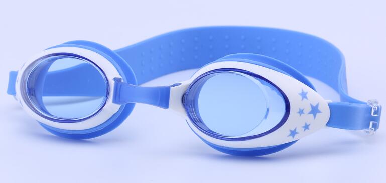 Børn svømmebriller anti-tåge uv børnestjerner sport svømmer briller silikone arena vandbriller vandtætte svømmebriller: Blå