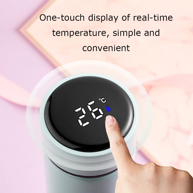 500ml smarte termos vannflasker ledet digital temperatur vise rustfritt stål kaffe termiske krus intelligente isolasjon kopper