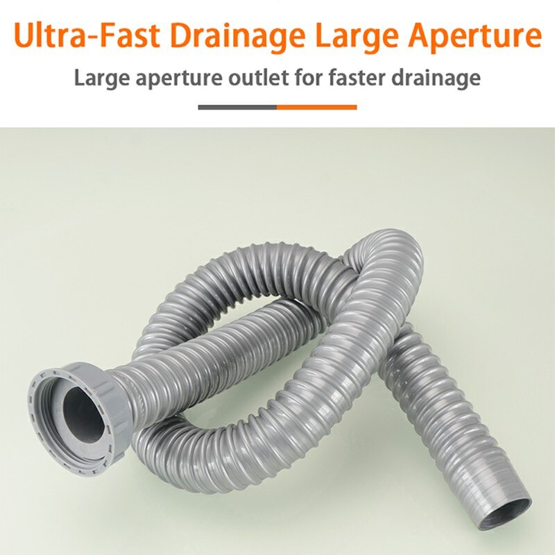 Drainage Pipe For Vegetable Basin, Single Head,Flexible And Extendable Hose Kitchen, Bathroom, Sink Fitting , Drain , Anti-Odor