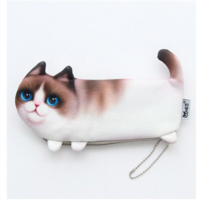 Sac à stylos grande capacité mignon, boîte de papeterie, Kawaii, fournitures scolaires, chat porte-crayon: Rouge