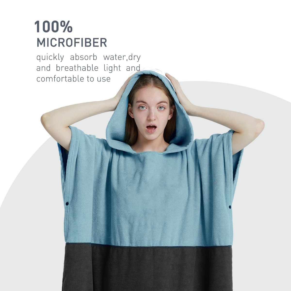 Surfponcho handdoek poncho sneldrogende handdoek hoodie microvezel strandjas omkleedponcho zwemhanddoek strandponcho voor volwassenen