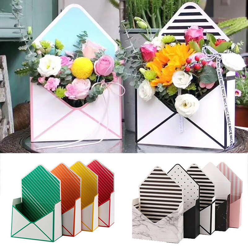 Kuvert blomster emballage boks blomster buket fold indpakning opbevaringsboks romantisk #39 bryllup forlovelsesfest indretning