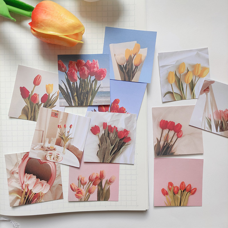 3 typer tulipan blomsterserie klistremerker diy scrapbooking album dagbok mobil datamaskin forsegling glad plan dekorasjons klistremerker