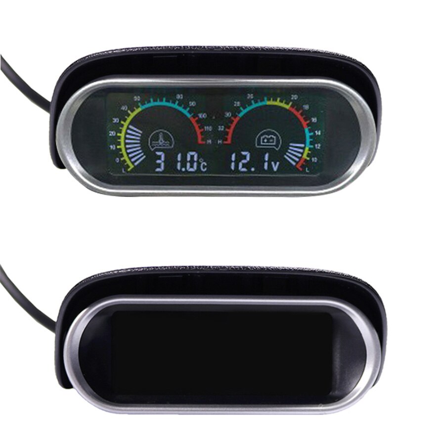 Biler målere universal bil solskærm 12v/24v lcd digital skærm lastbil vandtemperaturmåler voltmeter spændingsmåler