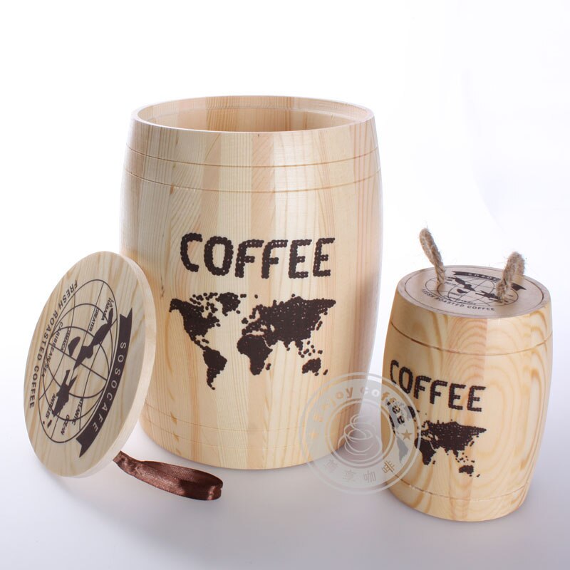 Coffres de stockage de grains de café baril joint barre avec couvercle réservoir de stockage décoratif Restaurant cuisine stockage mariage noël