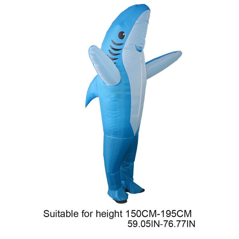 Inflatable Costume Blow up Costume Shark Game Fancy Dress Halloween Jumpsuit USB